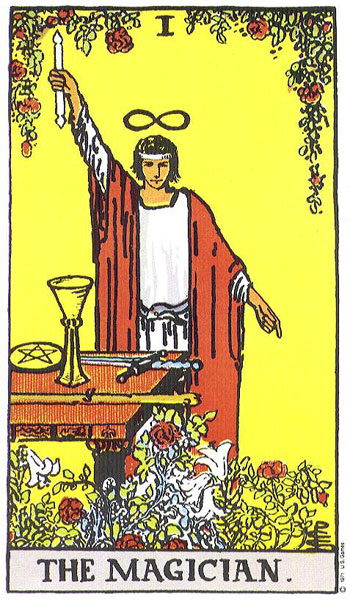 Classic tarot card image of The Magician