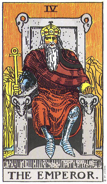 Classic tarot card image of The Emperor