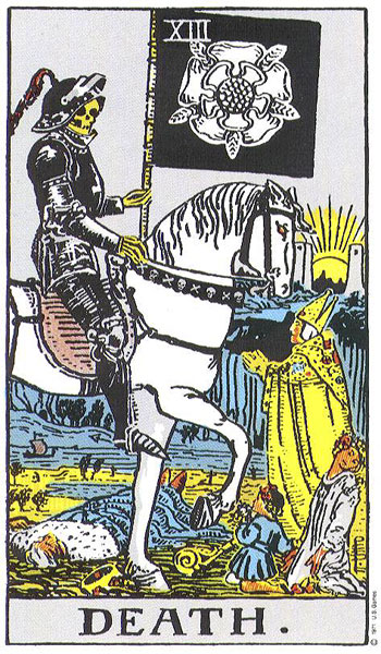 Classic tarot card image of Death