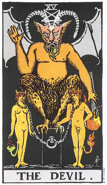 Classic tarot card image of The Devil