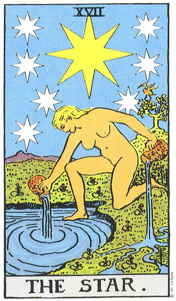 Classic tarot card image of The Star