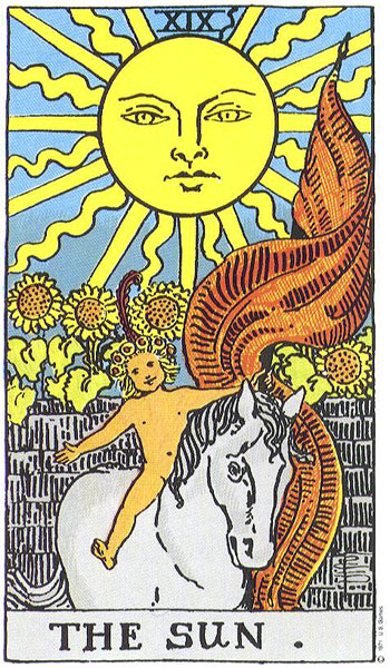 Classic tarot card image of The Sun