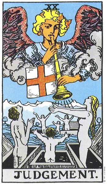 Classic tarot card image of Judgement